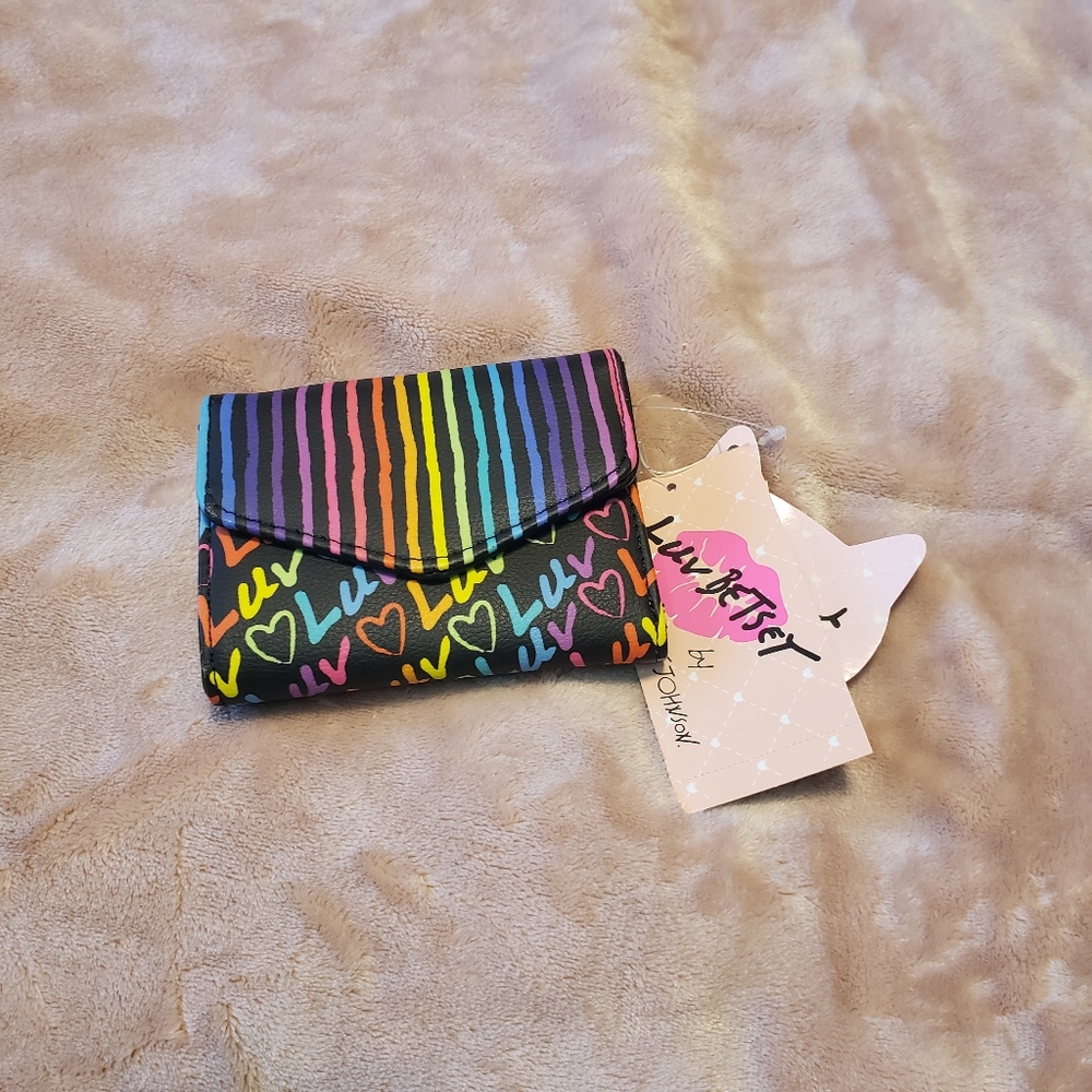 Betsey Johnson Rainbow Front Flap LUV Wallet